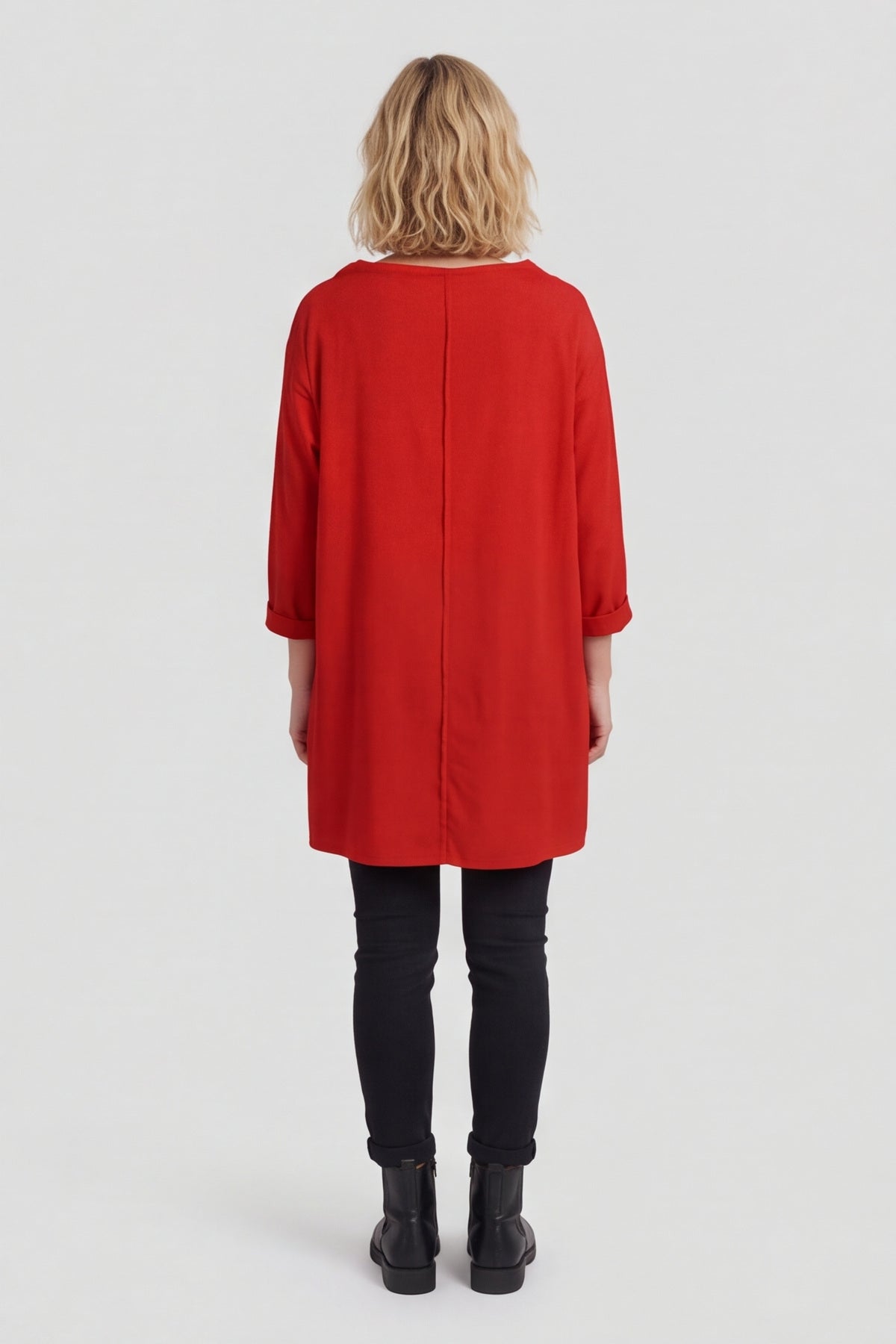 Nelle Cowl Cotton Top Red – image 5 of 5