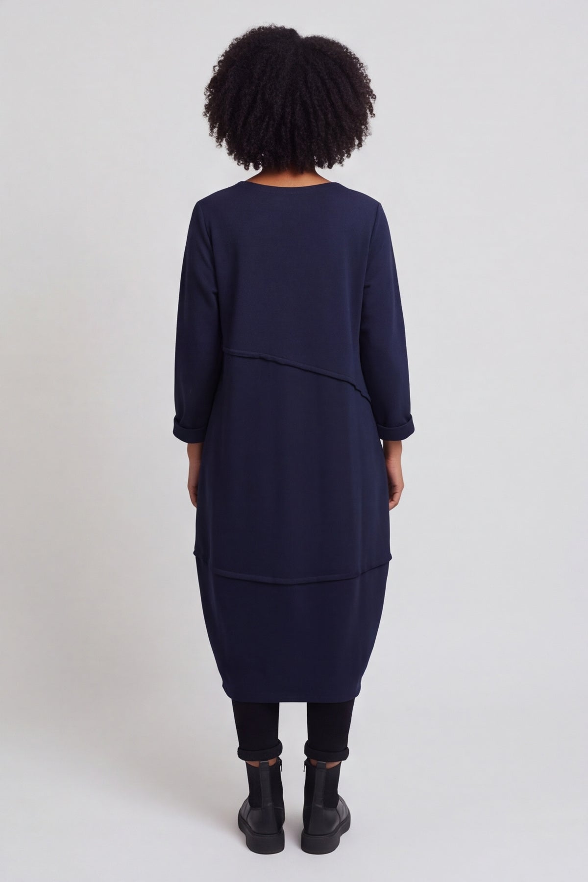 Minnie Seam Detail Cotton Tunic Navy – image 6 of 6
