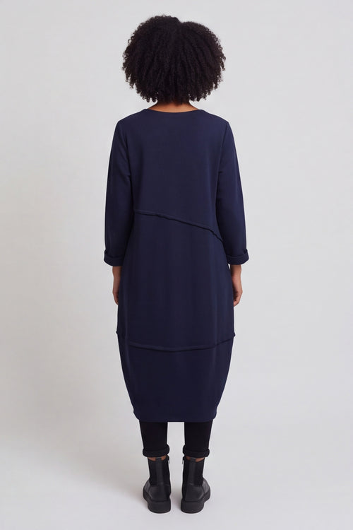 Minnie Seam Detail Cotton Tunic Navy – image 6 of 6