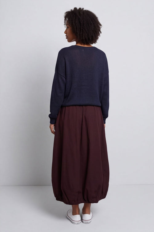 Wilfreda Puffball Cotton Skirt Burgundy – image 6 of 6