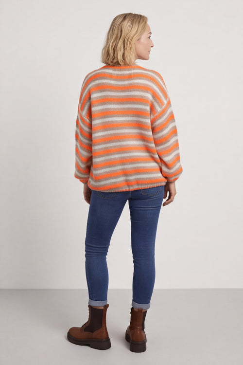 Merlyn Stripe Tie Knitted Cardigan Orange – image 6 of 6