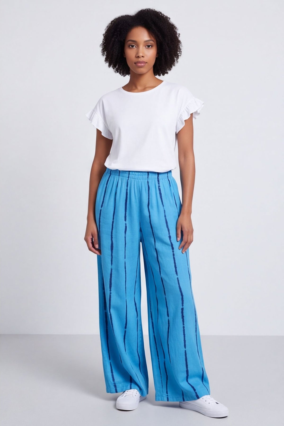 Chelle Stripe Linen Trousers Kingfisher – image 6 of 6