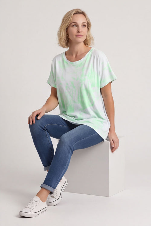 Alysia Tie Dye Cotton Top Green – image 6 of 6