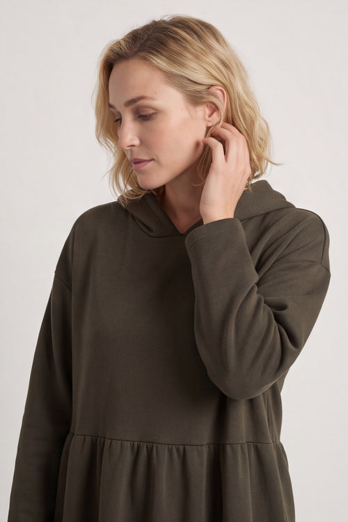 Saskia Hooded Dress Khaki – image 6 of 6