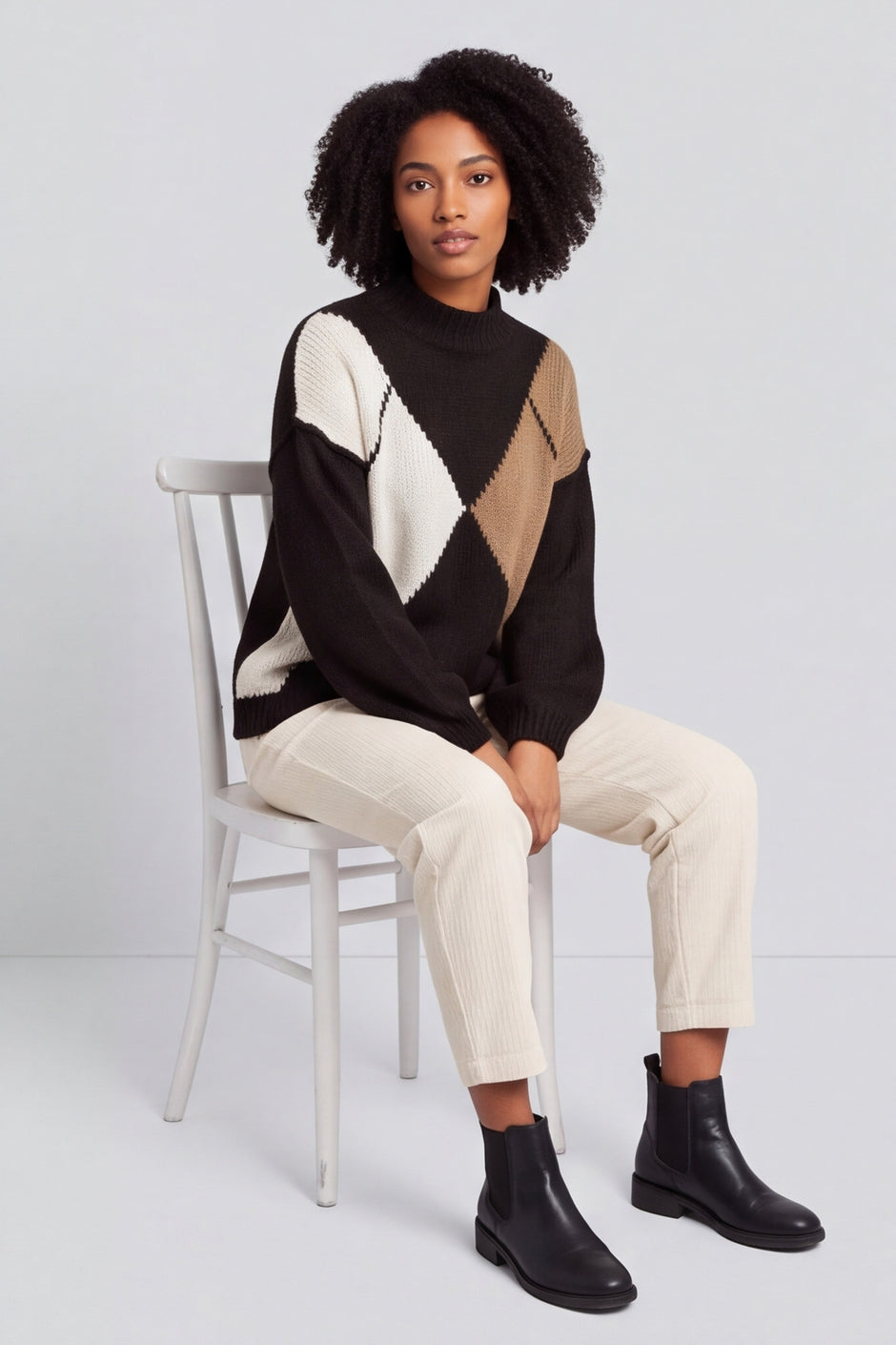 Rodina Argyle Knitted Jumper Cocoa – image 6 of 6