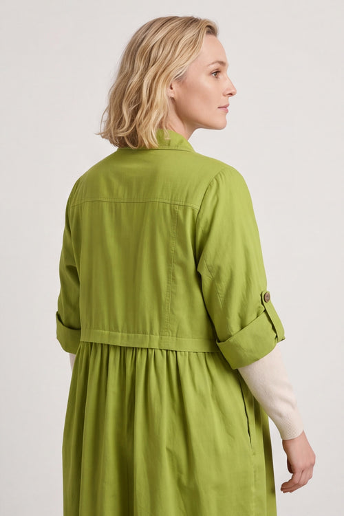 Meryl Long Cotton Jacket Olive – image 4 of 4