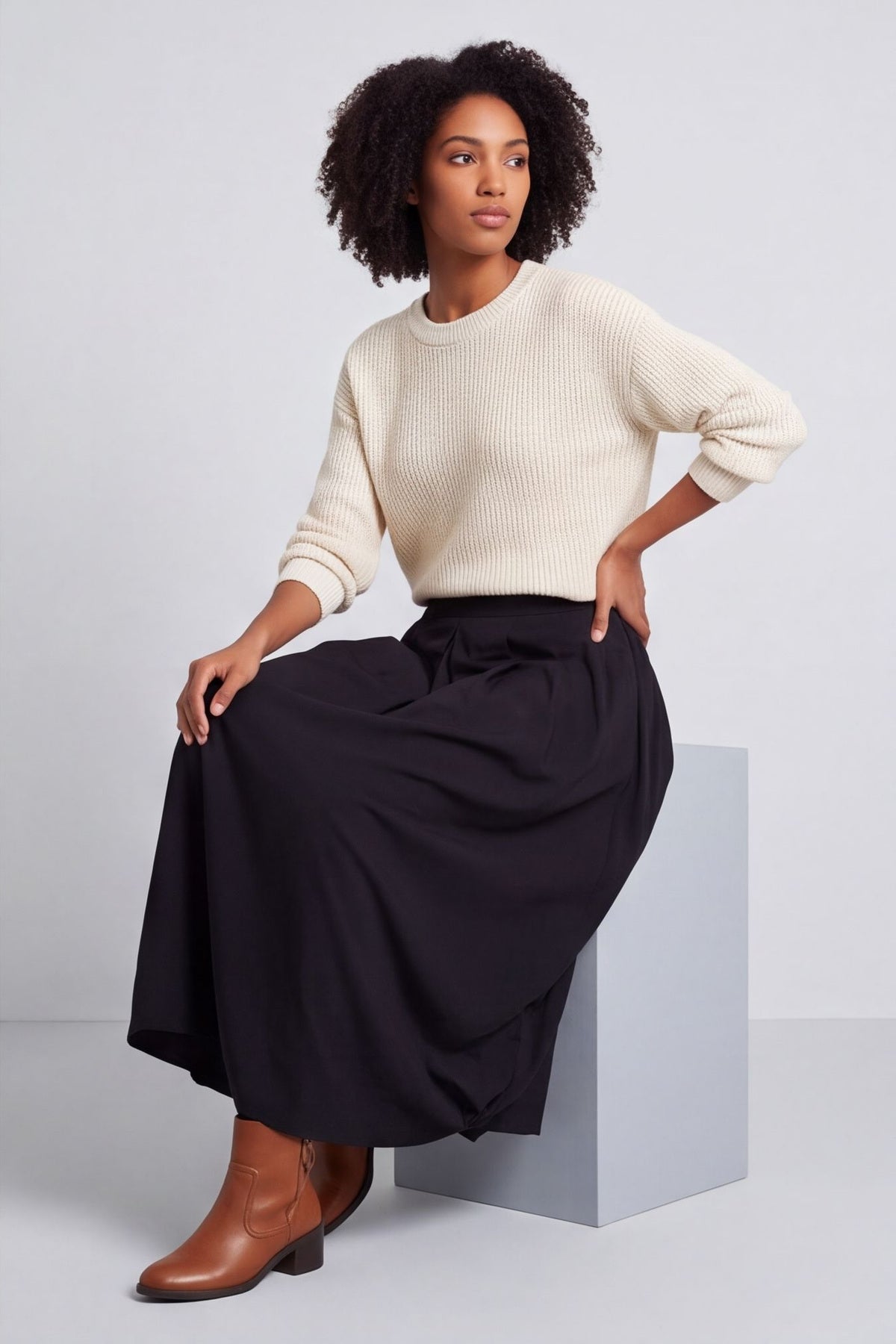 Wilfreda Puffball Cotton Skirt Black – image 6 of 6