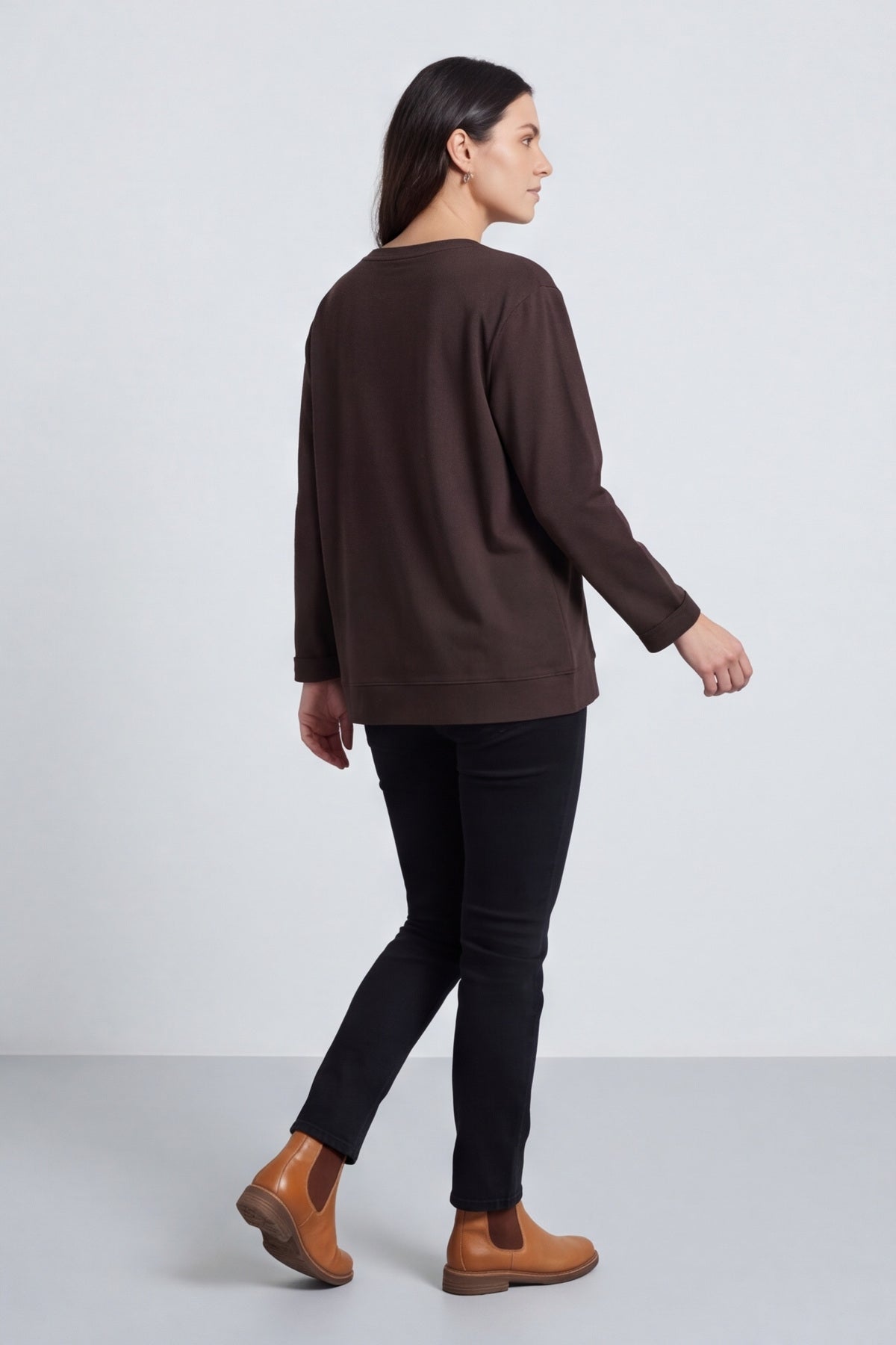 Barbara Pocket Cotton Top Cocoa – image 6 of 6