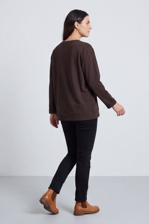 Barbara Pocket Cotton Top Cocoa – image 6 of 6