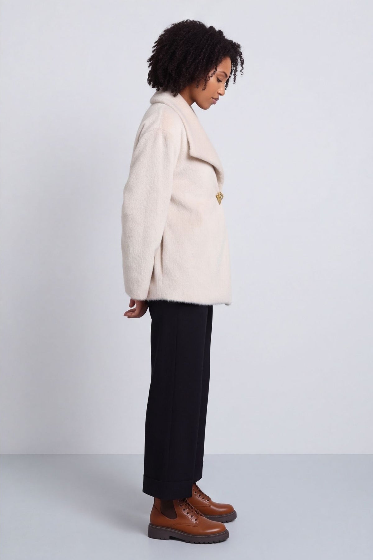 Christine Fluffy Jacket Stone – image 5 of 5