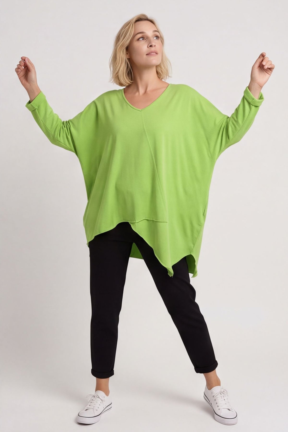 Jodie Dip Side Cotton Top Lime – image 6 of 6