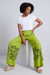 Aksana Flower Wide Leg Trousers Olive – image 3 of 3