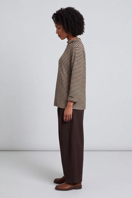 Lyssa Cowl Neck Stripe Top Stone – image 5 of 5