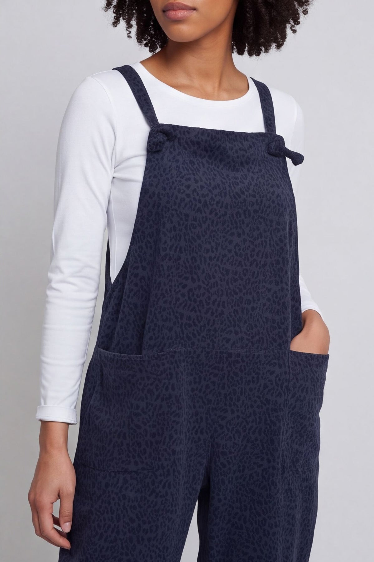 Pabo Leopard Needlecord Dungarees Navy – image 4 of 4