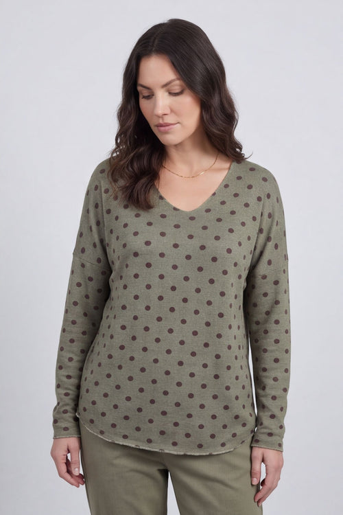 Lola Relaxed Polka Dot V-Neck Top – image 6 of 6