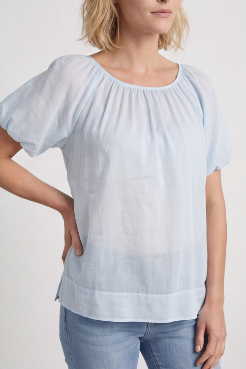 Bude Puff Sleeve Cotton Top Light Blue – image 6 of 6