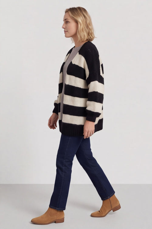Kennedy Stripe Knitted Cardigan Black – image 6 of 6