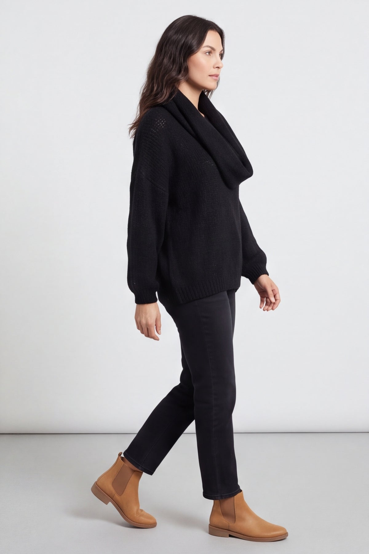 Baylin Scarf Knitted Jumper Black – image 6 of 6