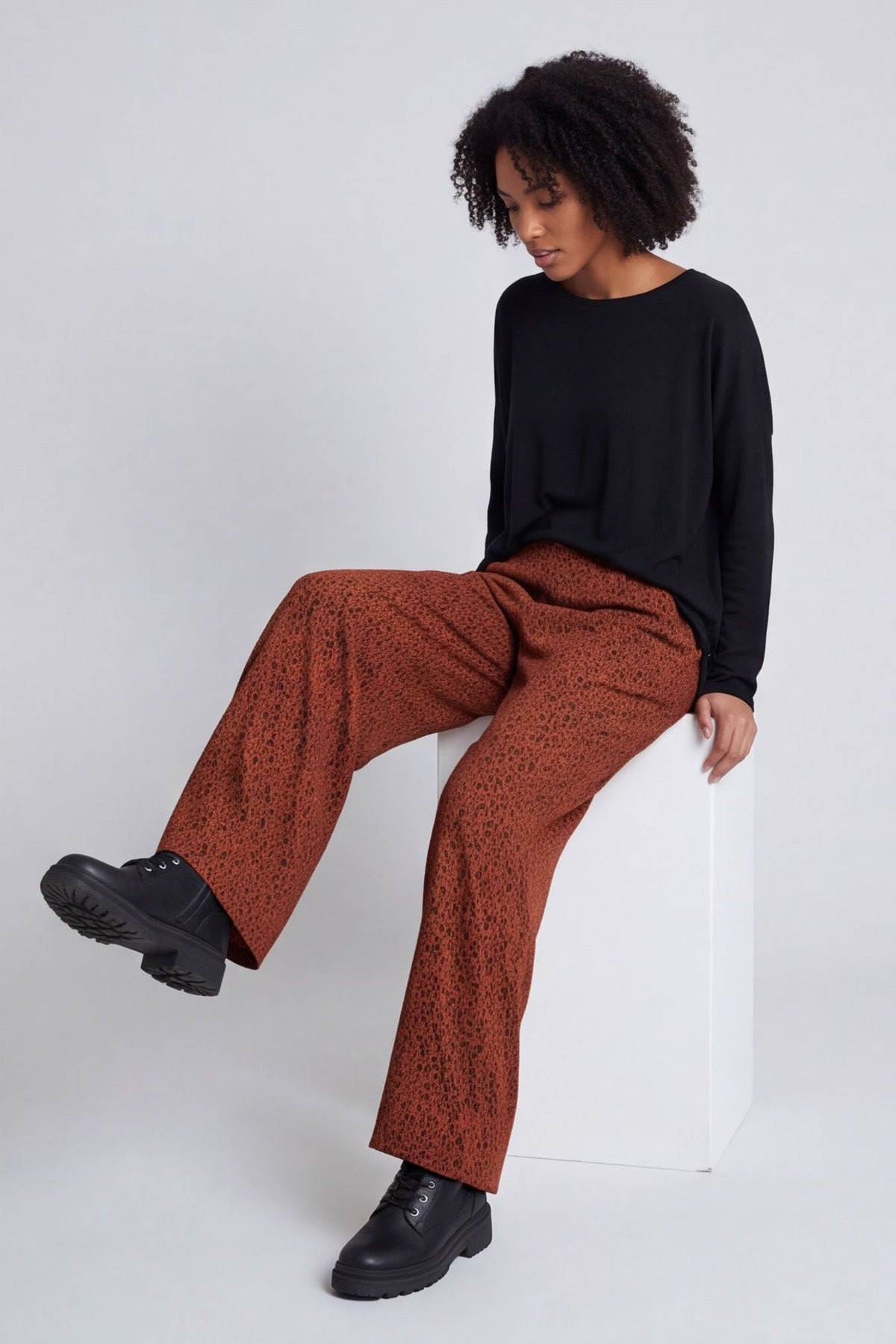 Sidonie Leopard Needlecord Trousers Burnt Orange – image 4 of 4