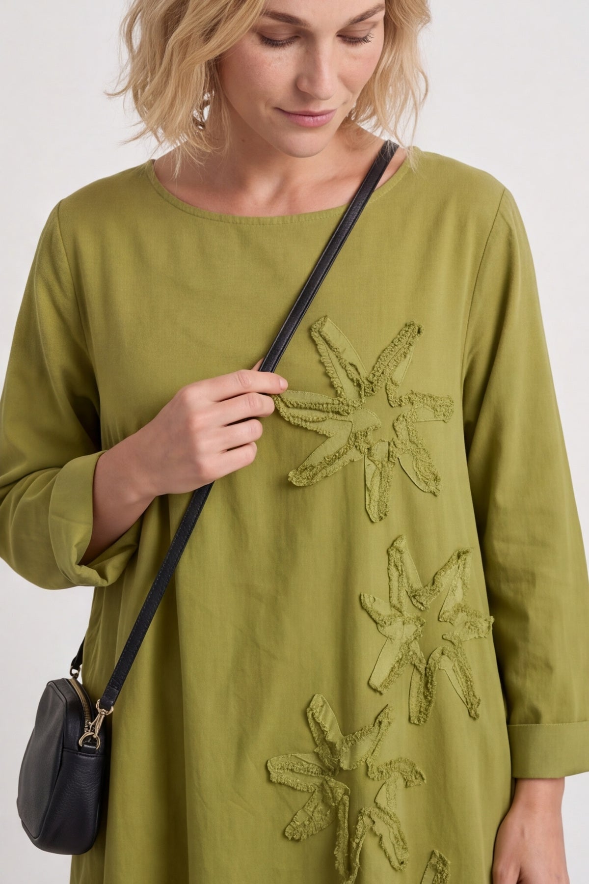 Florina Flower Patch Needlecord Dress Green – image 6 of 6