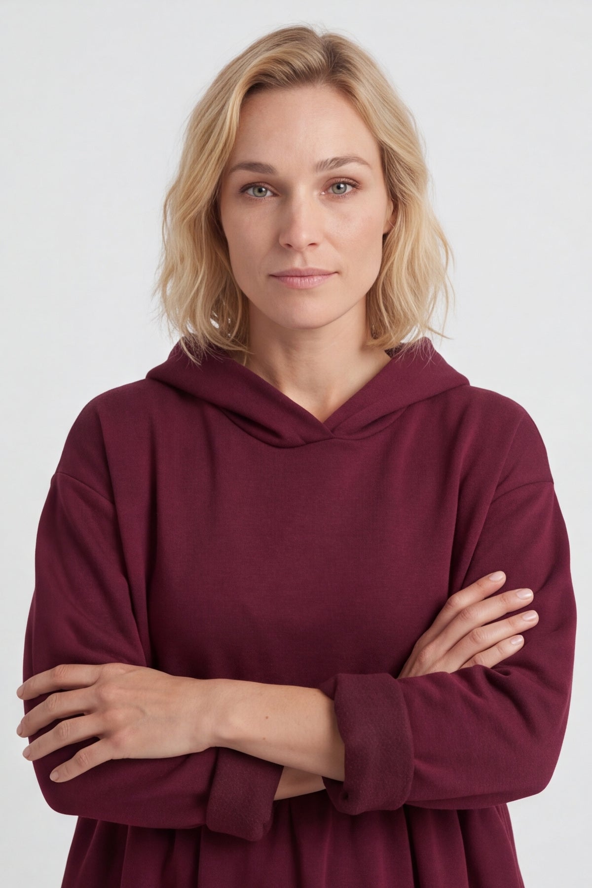 Saskia Hooded Dress Wine – image 5 of 5