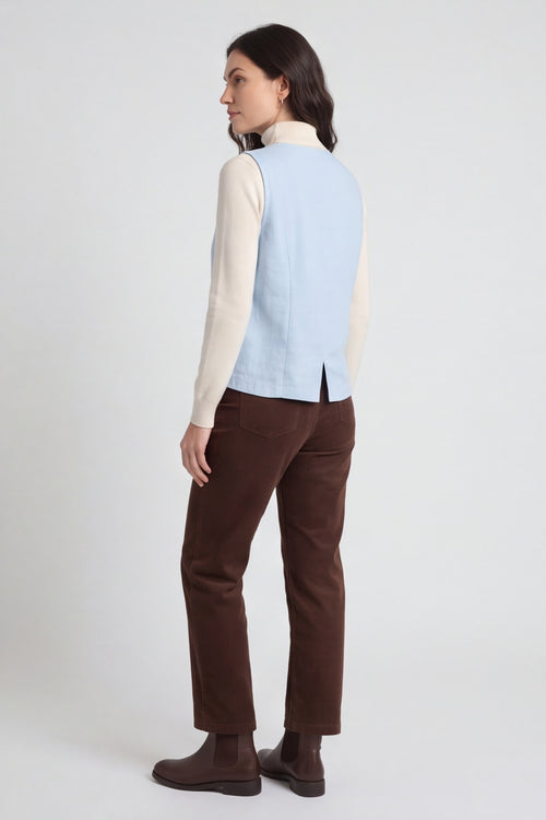 Maryam Linen Waistcoat Light Blue – image 4 of 4