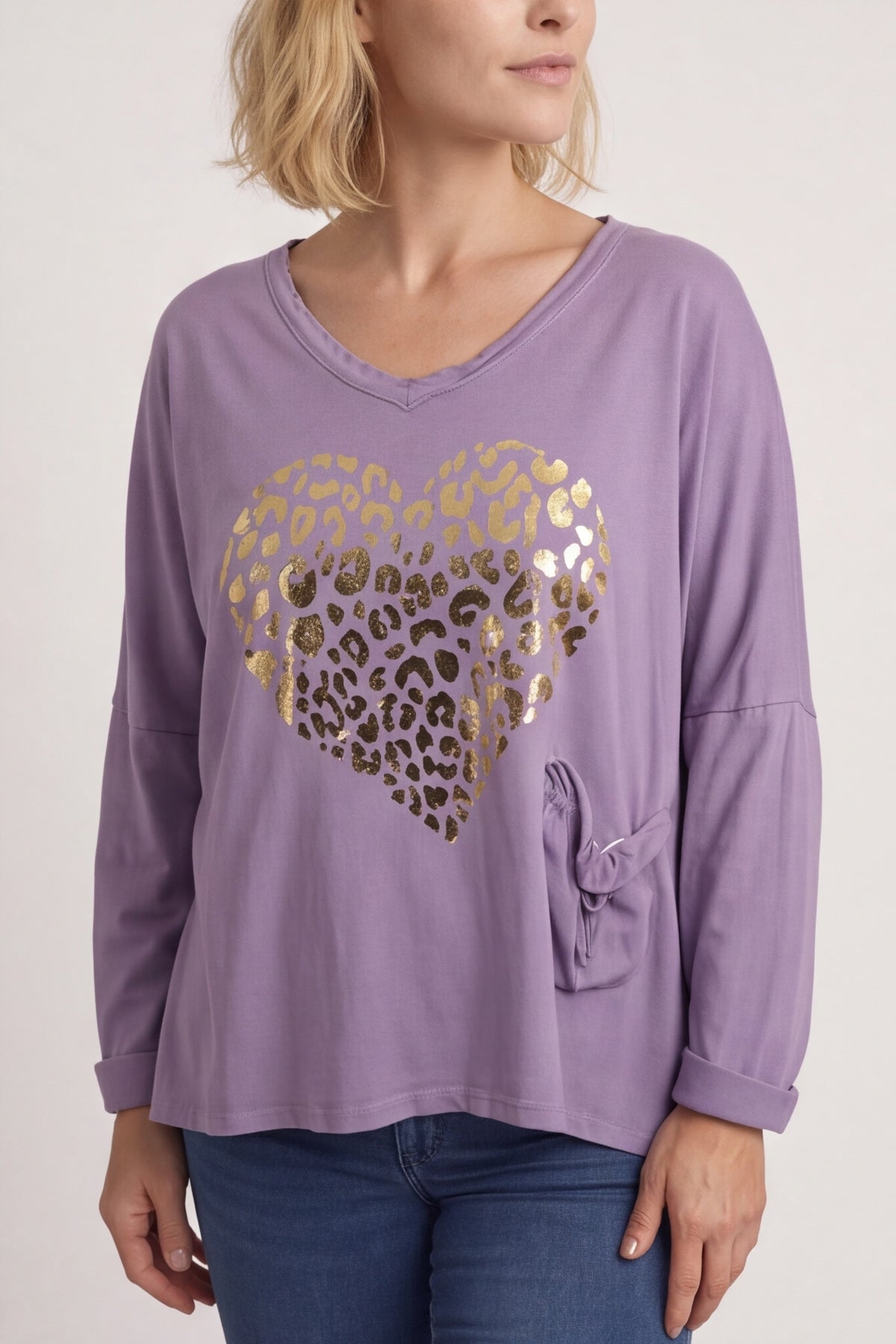 Cherie Heart Cotton Top Purple – image 5 of 5