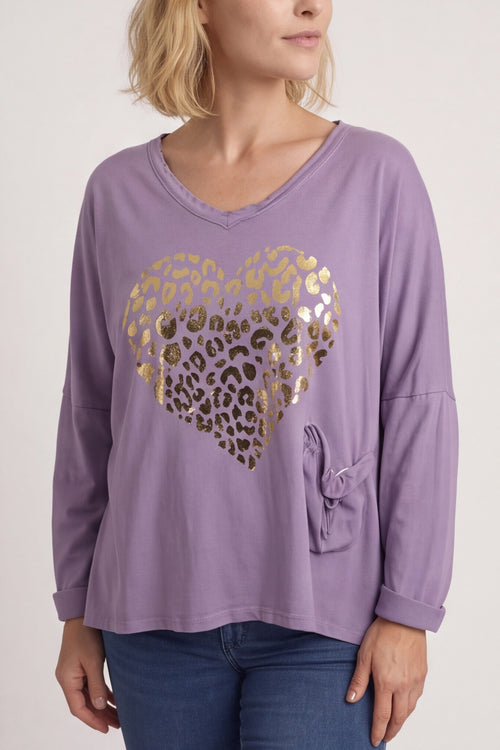 Cherie Heart Cotton Top Purple – image 5 of 5