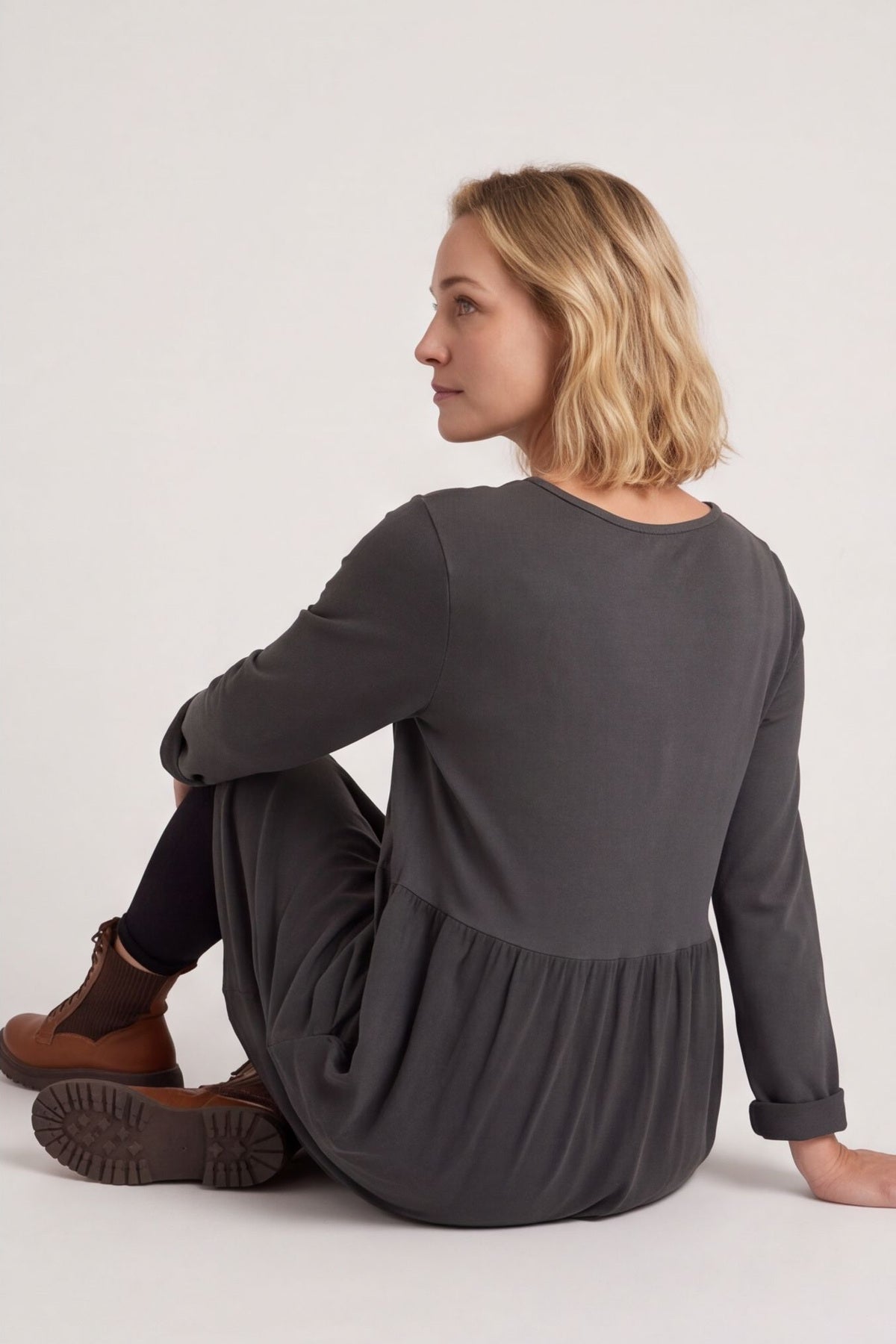 Regana Cotton Dress Charcoal – image 4 of 4