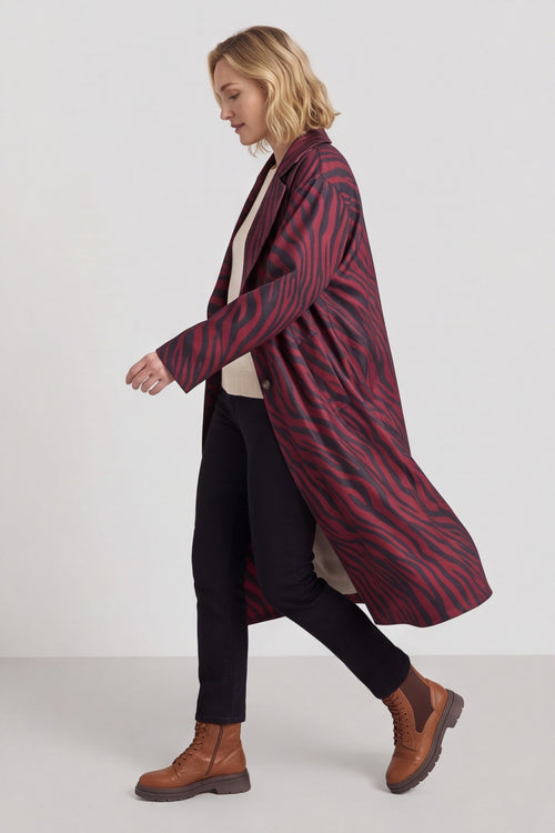 Jenna Zebra Print Coat Wine – image 5 of 5