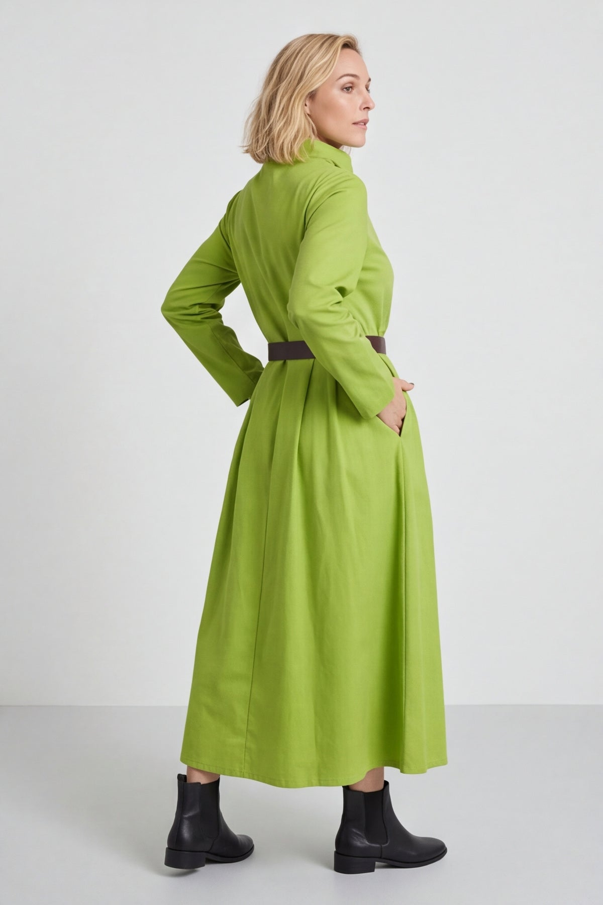 Eudora Belted Dress Green – image 6 of 6