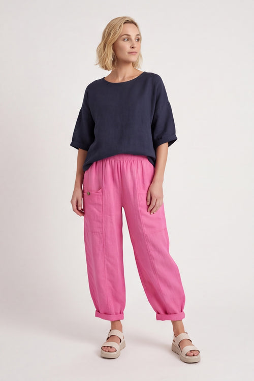 Clarisse Button Pocket Linen Trouser – image 6 of 6