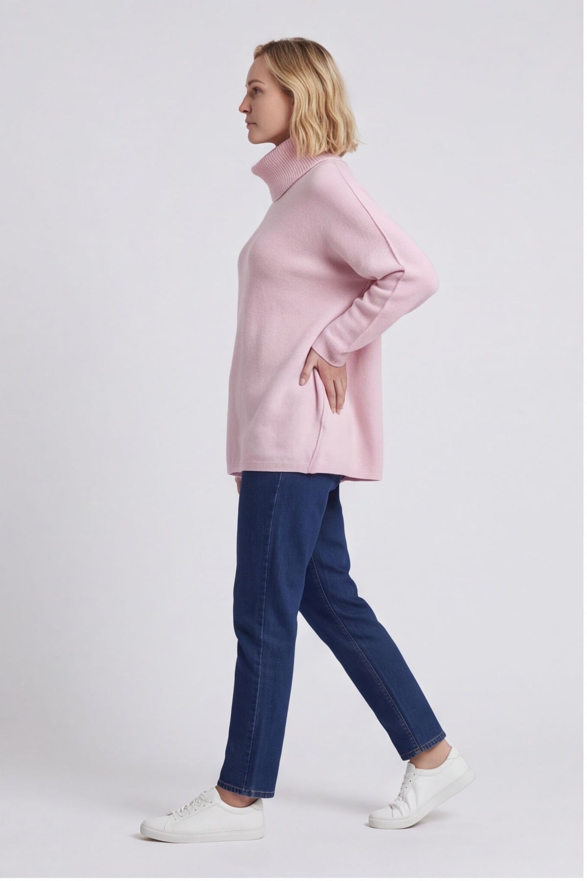 Jude Polo Neck Knitted Jumper Pink – image 4 of 4