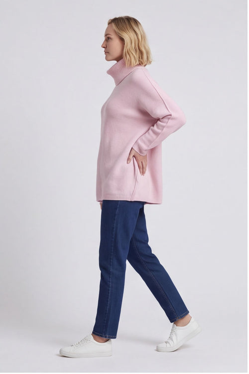 Jude Polo Neck Knitted Jumper Pink – image 4 of 4