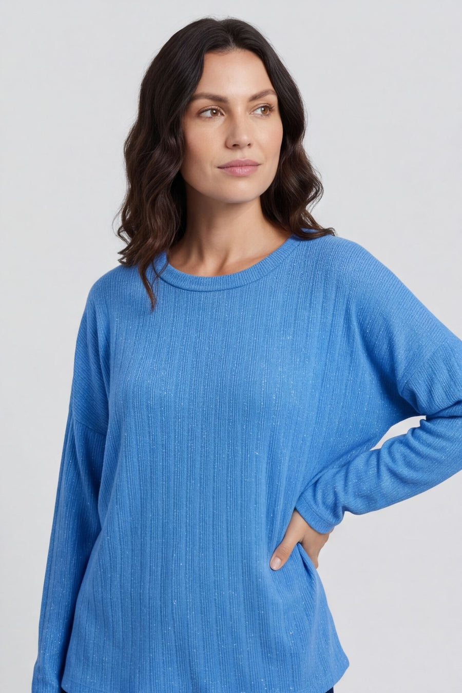 Sierra Sparkle Stripe Knitted Top Cobalt – image 4 of 4