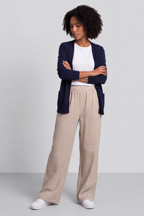Cataleya Gingham Cotton Trousers Camel – image 6 of 6