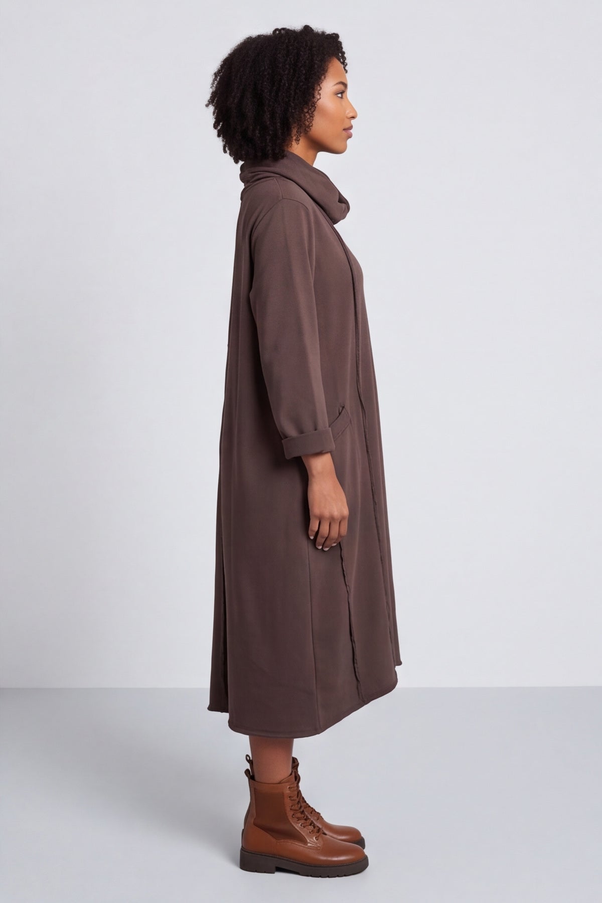 Maris Snood Cotton Dress Cocoa – image 5 of 5
