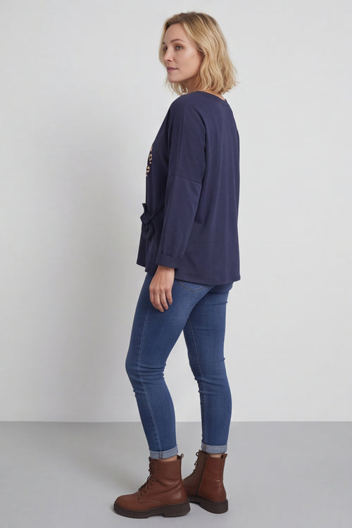 Cherie Heart Cotton Top Navy – image 5 of 5