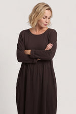 Tina Ribbed Detail Cotton Dress Cocoa Cocoa - Tina Ribbed Detail Cotton Dress Cocoa – image 5 of 5