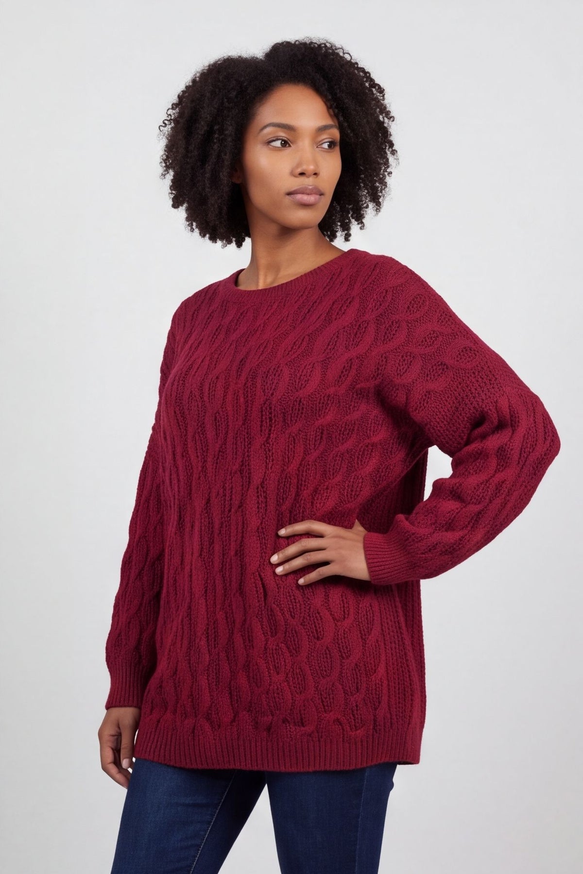 Tamsin Knitted Jumper Wine – image 4 of 4