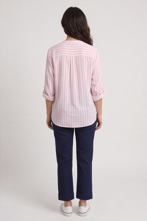 Jaynie Gingham Tie Front Shirt Pink – image 6 of 6
