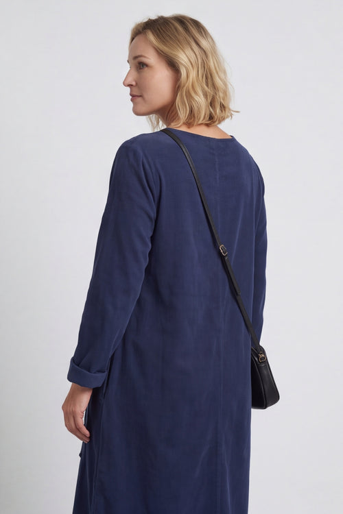 Florina Flower Patch Needlecord Dress Navy – image 6 of 6