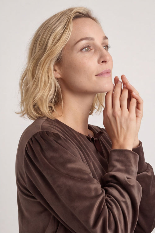 Rhona Bow Front Top Cocoa – image 6 of 6