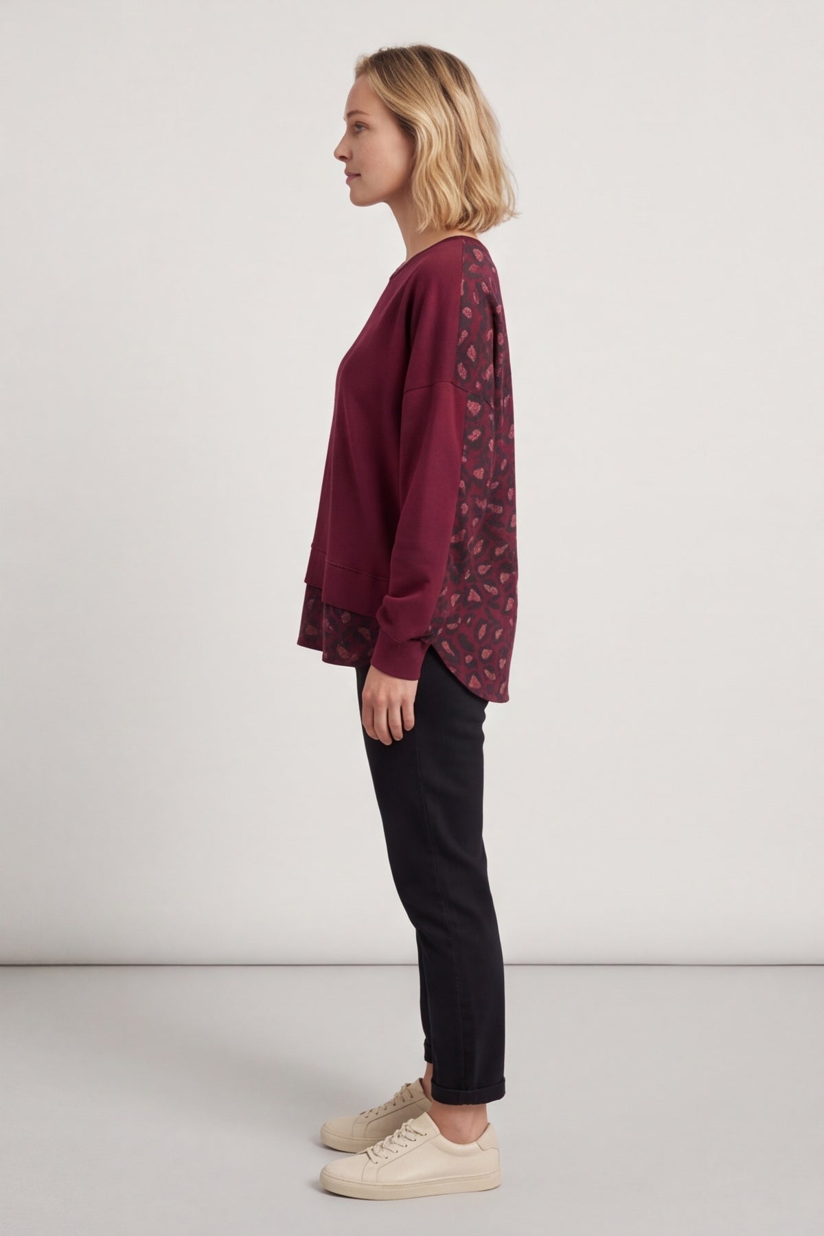 Nicky Leopard Print Cotton Top Burgundy – image 5 of 5