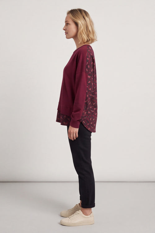 Nicky Leopard Print Cotton Top Burgundy – image 5 of 5