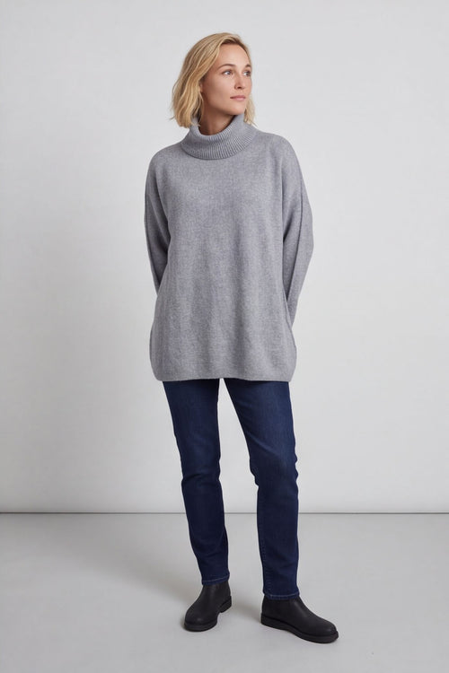 Jude Polo Neck Knitted Jumper Mid Grey – image 5 of 5