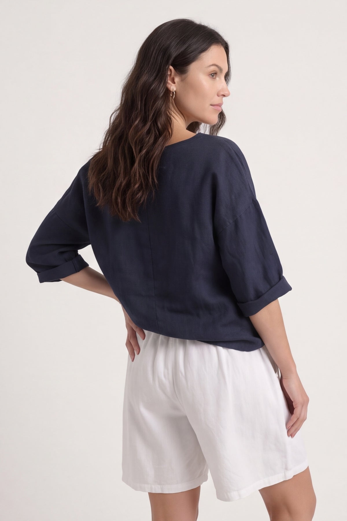 Arielle Linen Blend Shorts White – image 6 of 6