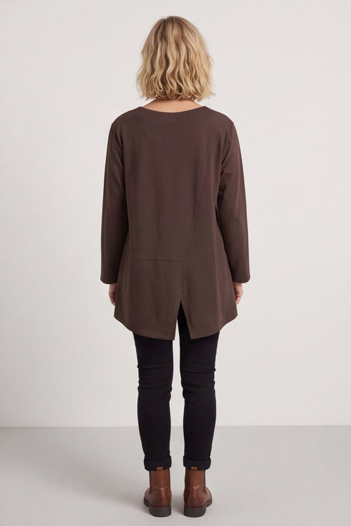 Angelina Pocket Cotton Top Cocoa – image 6 of 6