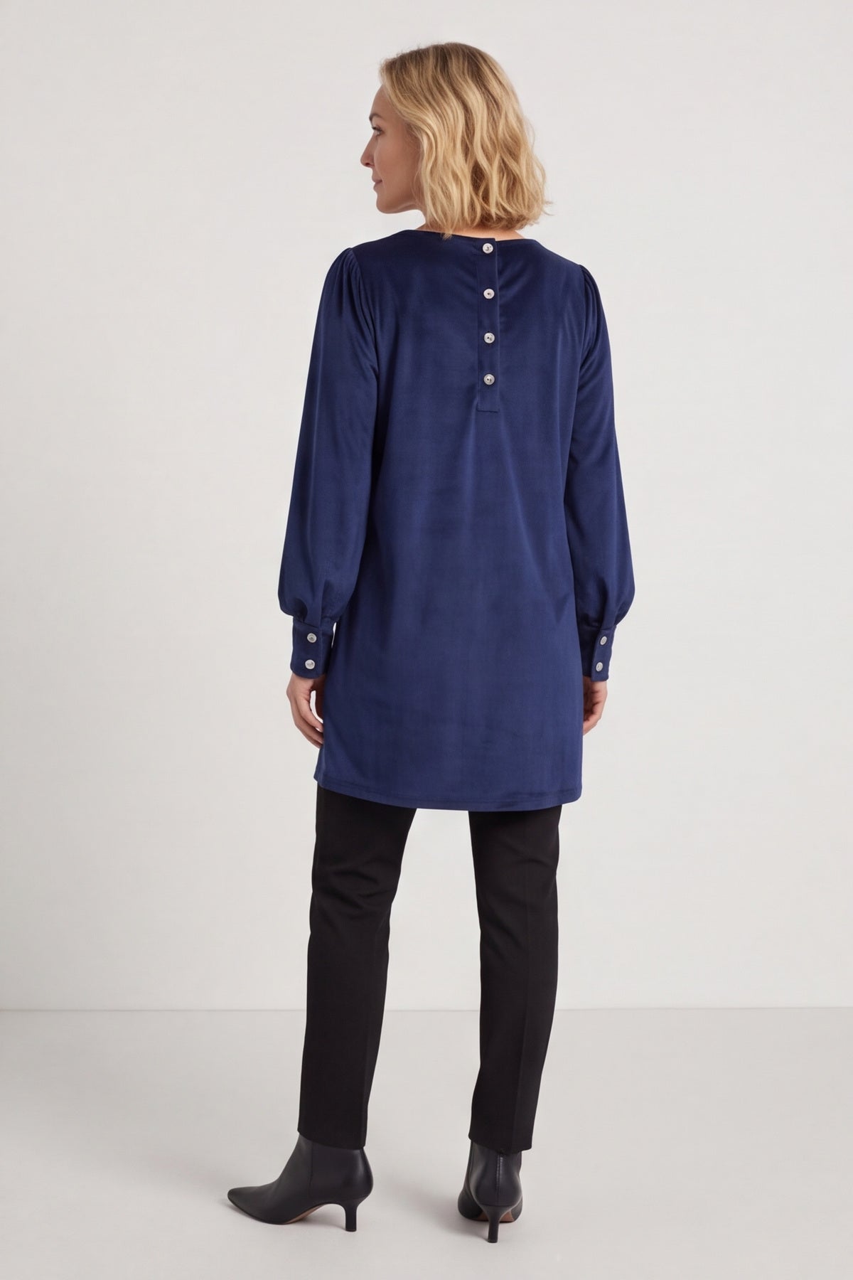 Zannah Button Back Tunic Navy – image 5 of 5