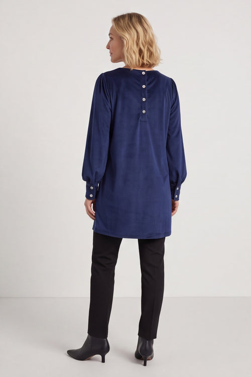Zannah Button Back Tunic Navy – image 5 of 5